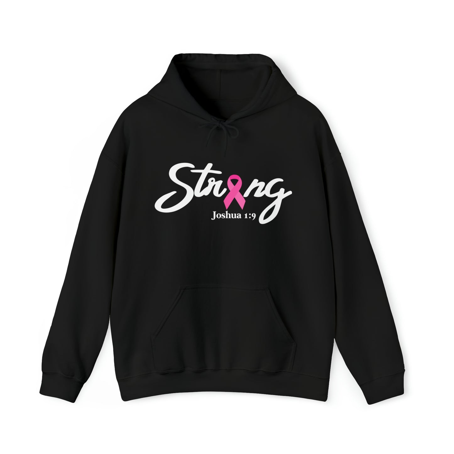 Strong Joshua 1:9; Breast Cancer Survivor | Heavy Blend Hooded Sweatshirt