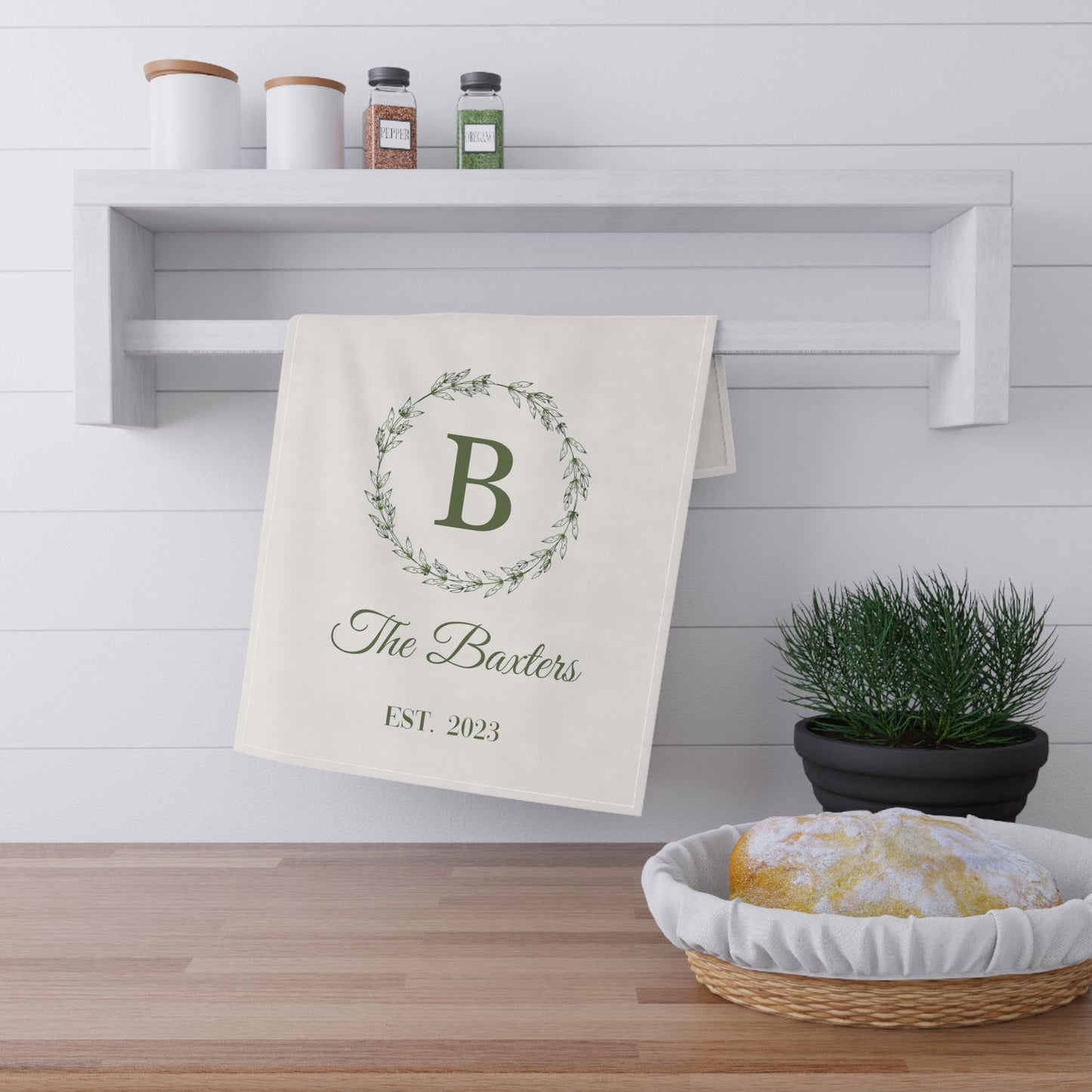 Personalized Kitchen Tea Towel | 18"x30" Cotton Twill Towel