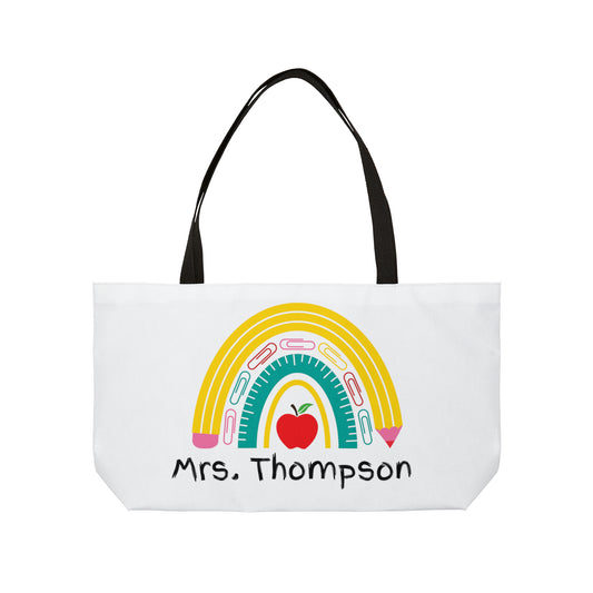 Personalized Rainbow Teacher | Tote Bag (Large)