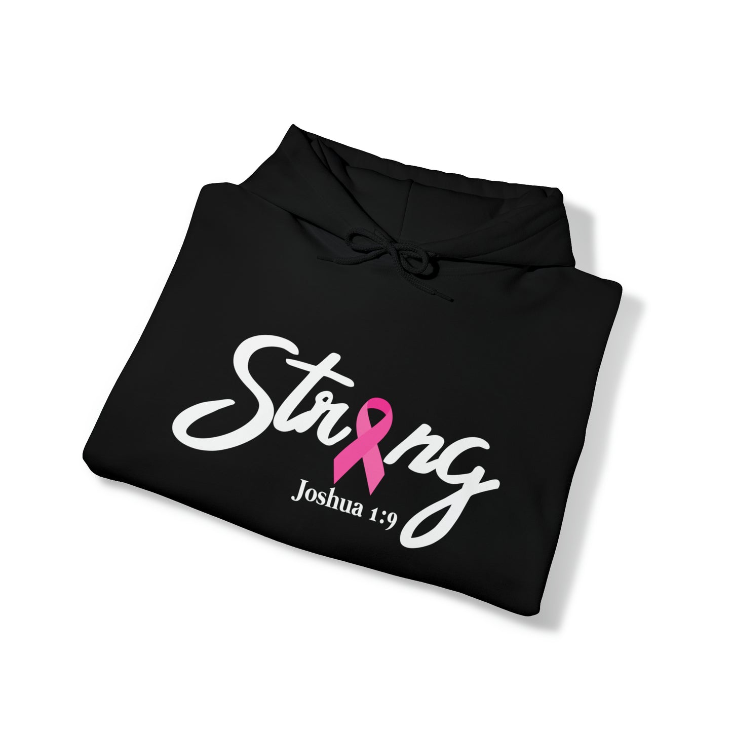 Strong Joshua 1:9; Breast Cancer Survivor | Heavy Blend Hooded Sweatshirt