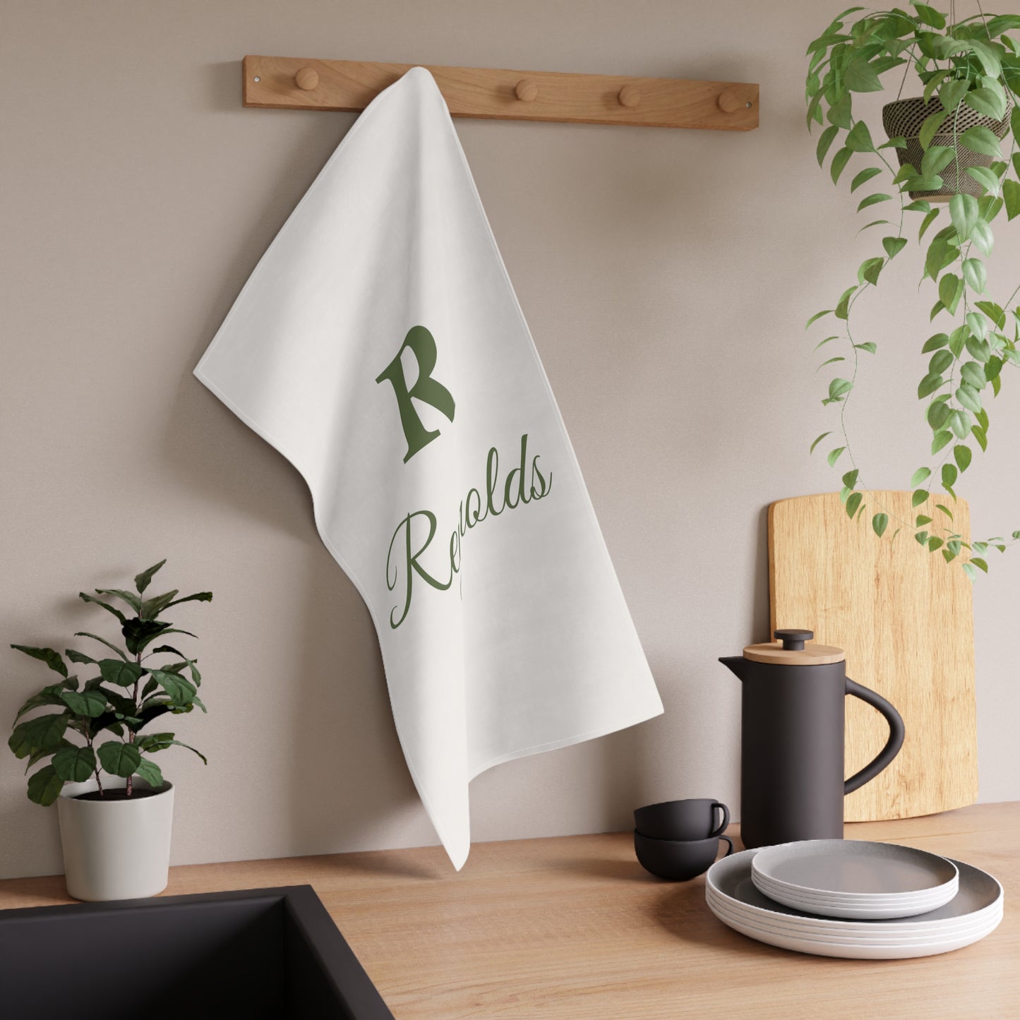 Monogram Kitchen Tea Towel | 18"x30" Cotton Twill Towel