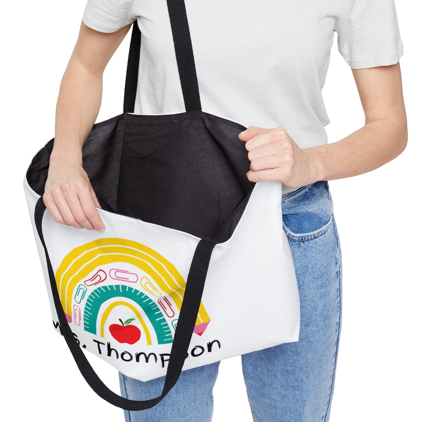 Personalized Rainbow Teacher | Tote Bag (Large)