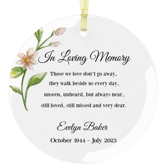 In Loving Memory- Personalized Circle | Glass Ornament
