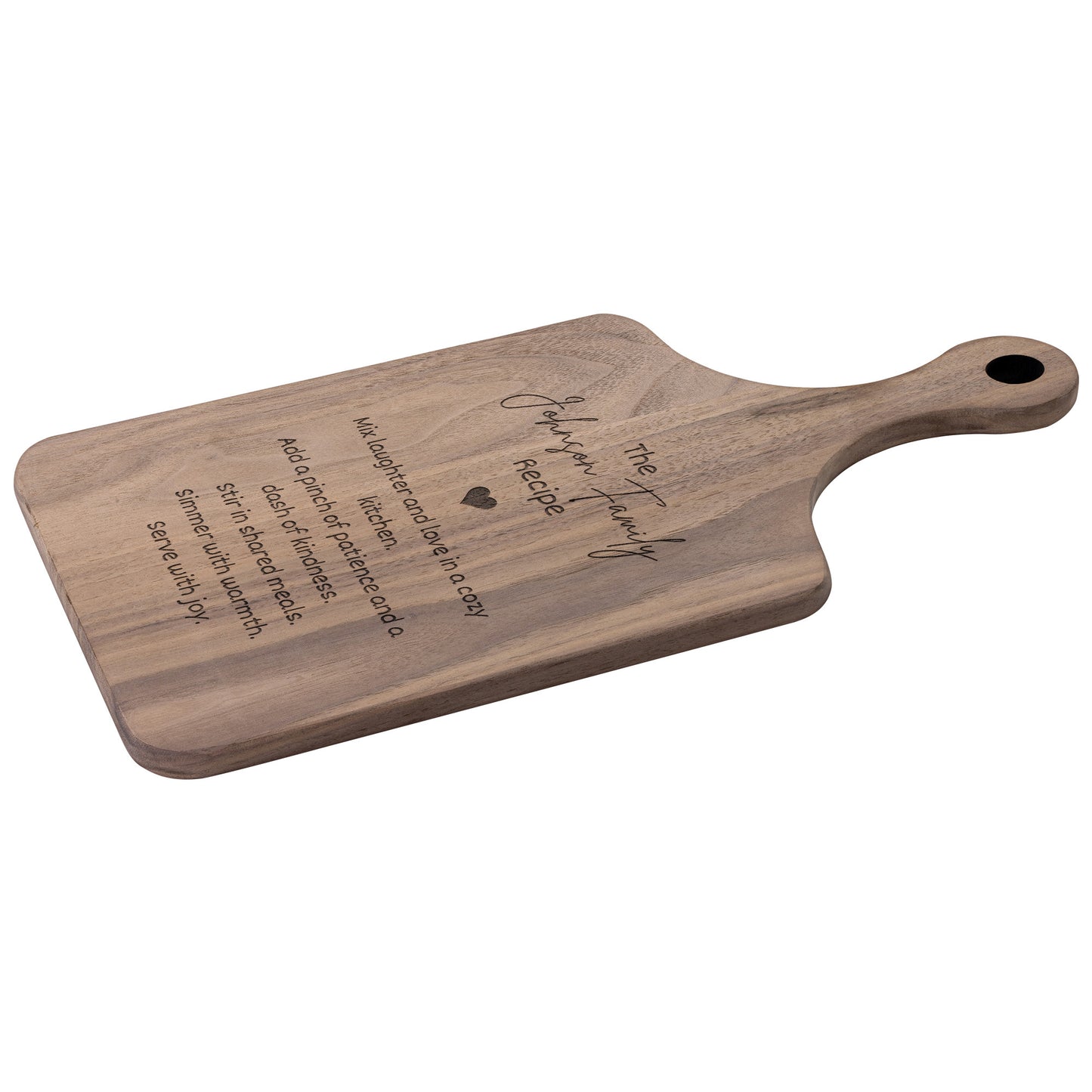 Customized Cutting Board Recipe For Kitchen | Hardwood Paddle Cutting Board