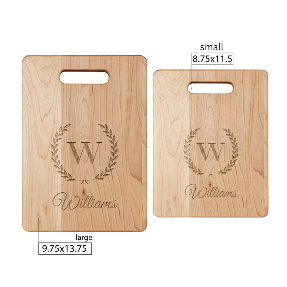 Customized Monogram Cutting Board | Maple Wood Cutting Board