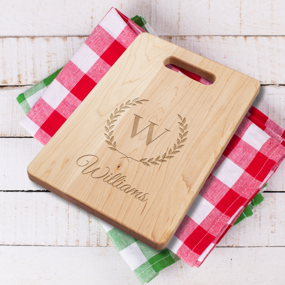 Customized Monogram Cutting Board | Maple Wood Cutting Board