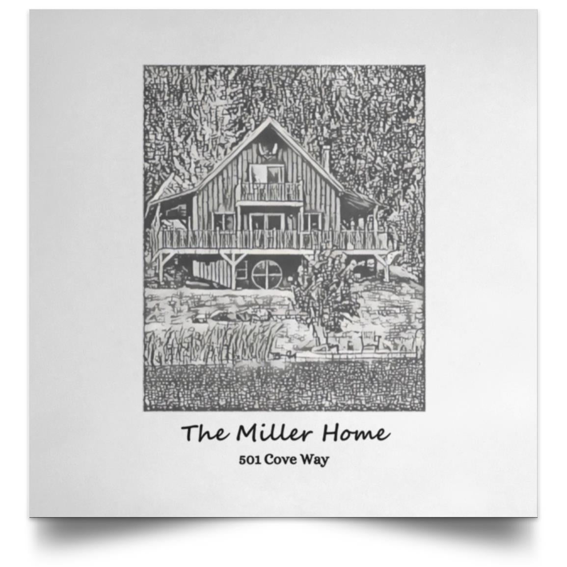 Customized Black/White Sketch of Home | Satin Photo Paper