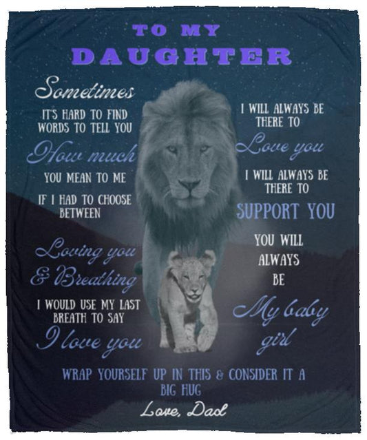 To My Daughter...Love Dad | Plush Fleece Blanket