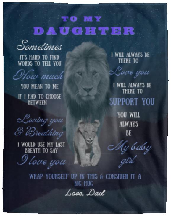 To My Daughter...Love Dad | Plush Fleece Blanket