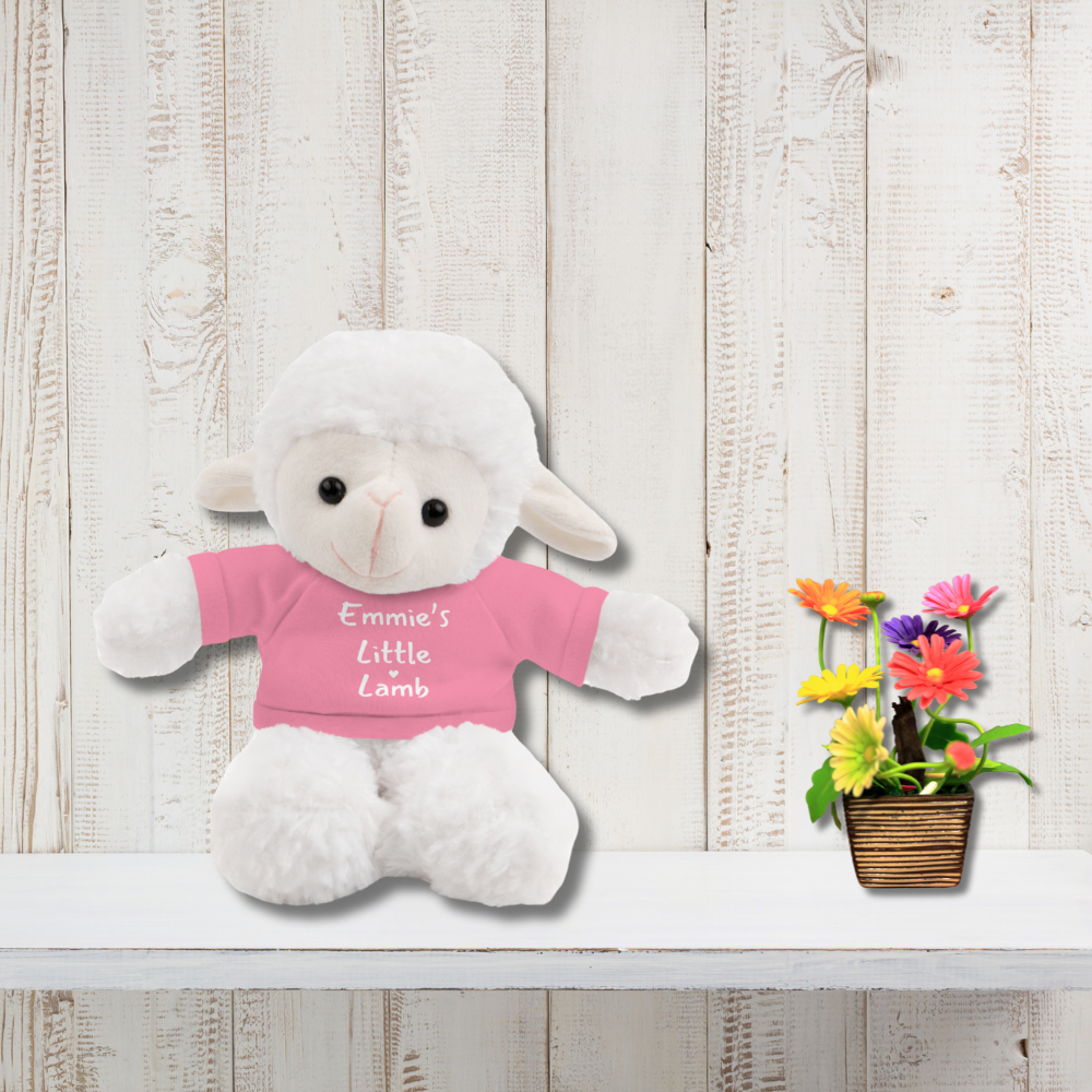 Little Lamb w/ Customizable Tee; Easter, Baby Shower, Birthday Lamb | Plush Stuffed Animal