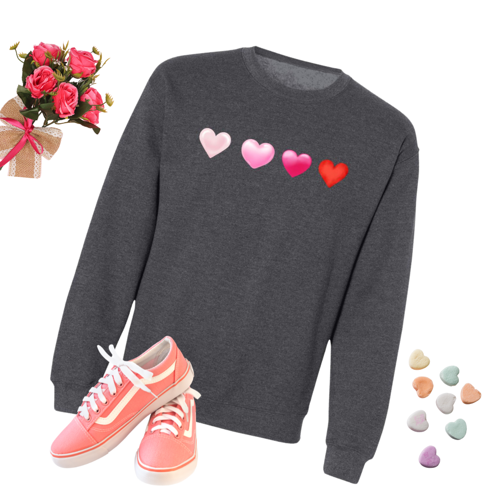 Valentine's Love/Heart Sweatshirt | Pullover Crewneck Sweatshirt