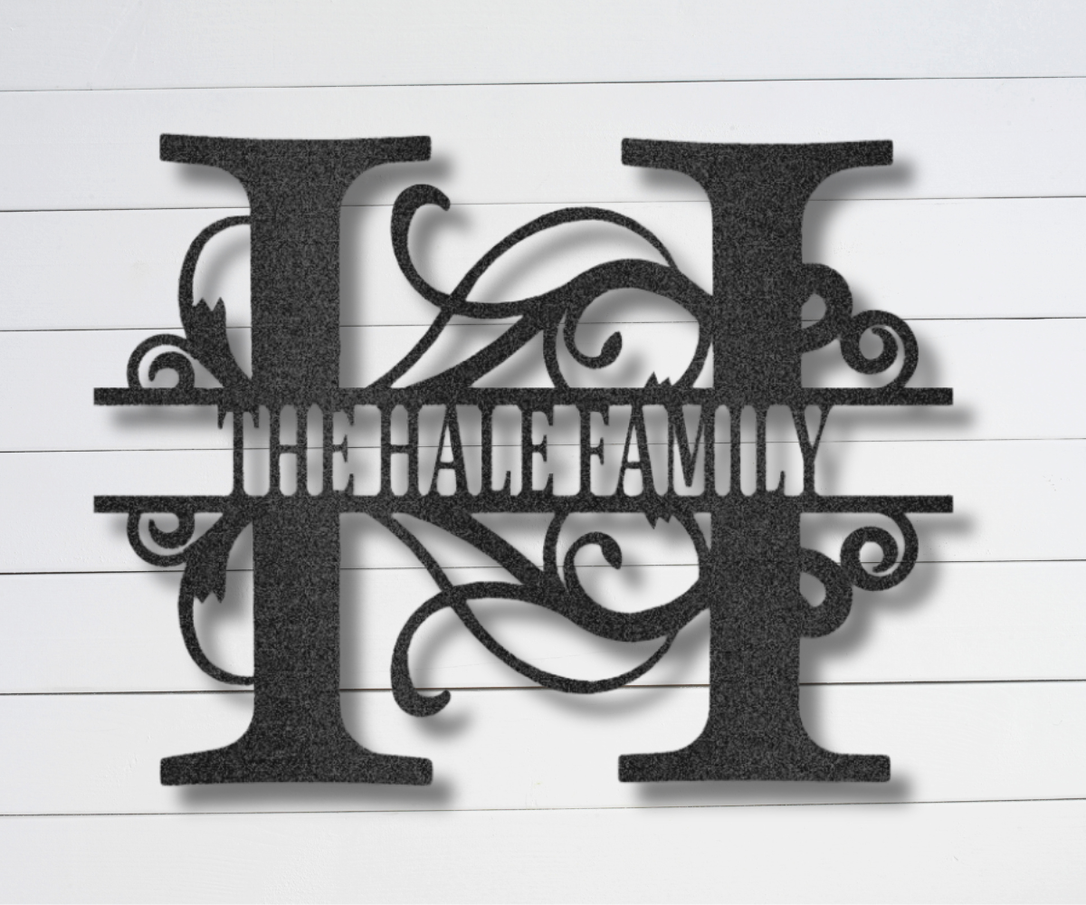 Name & Letter Monogram Sign | Metal Wall Art