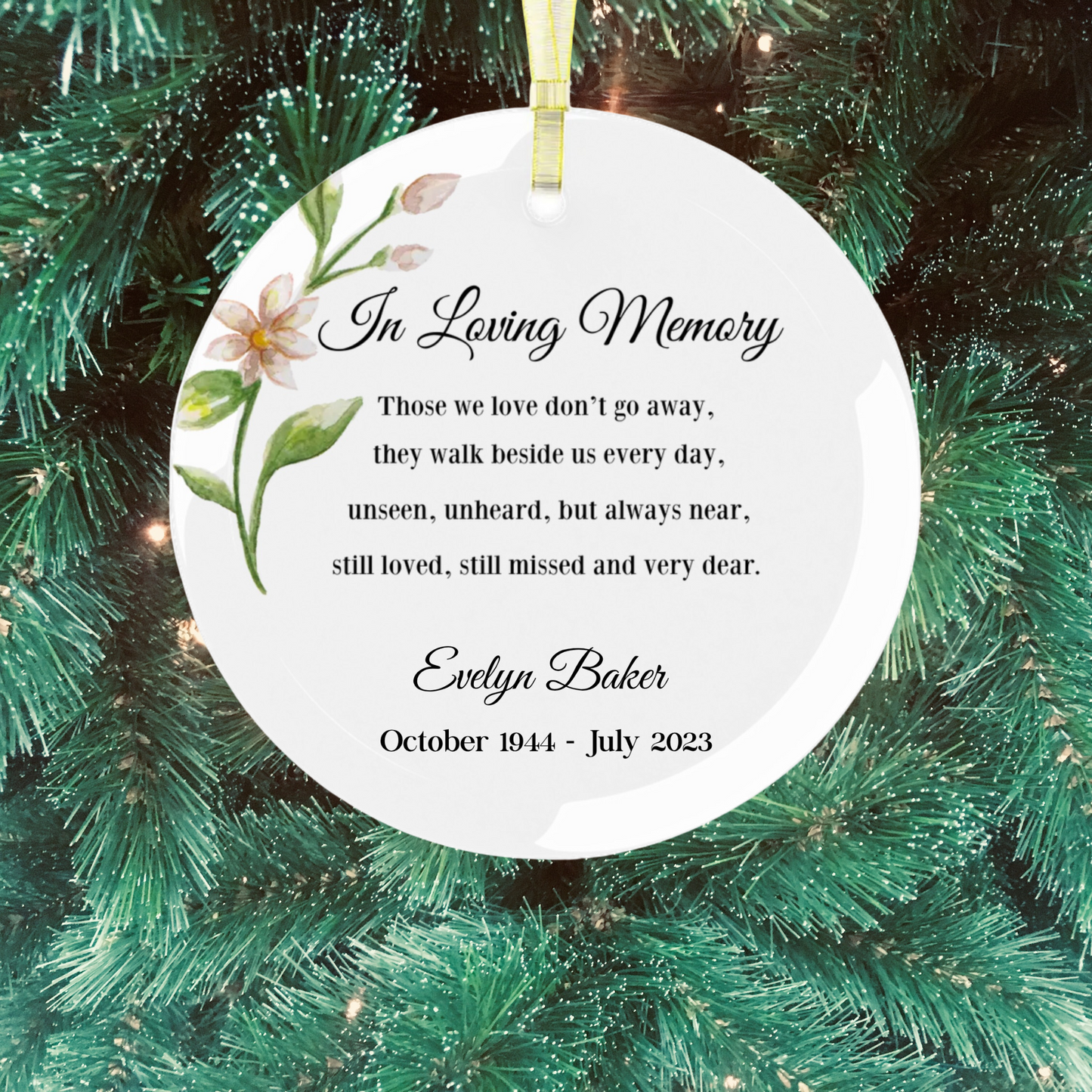 In Loving Memory- Personalized Circle | Glass Ornament