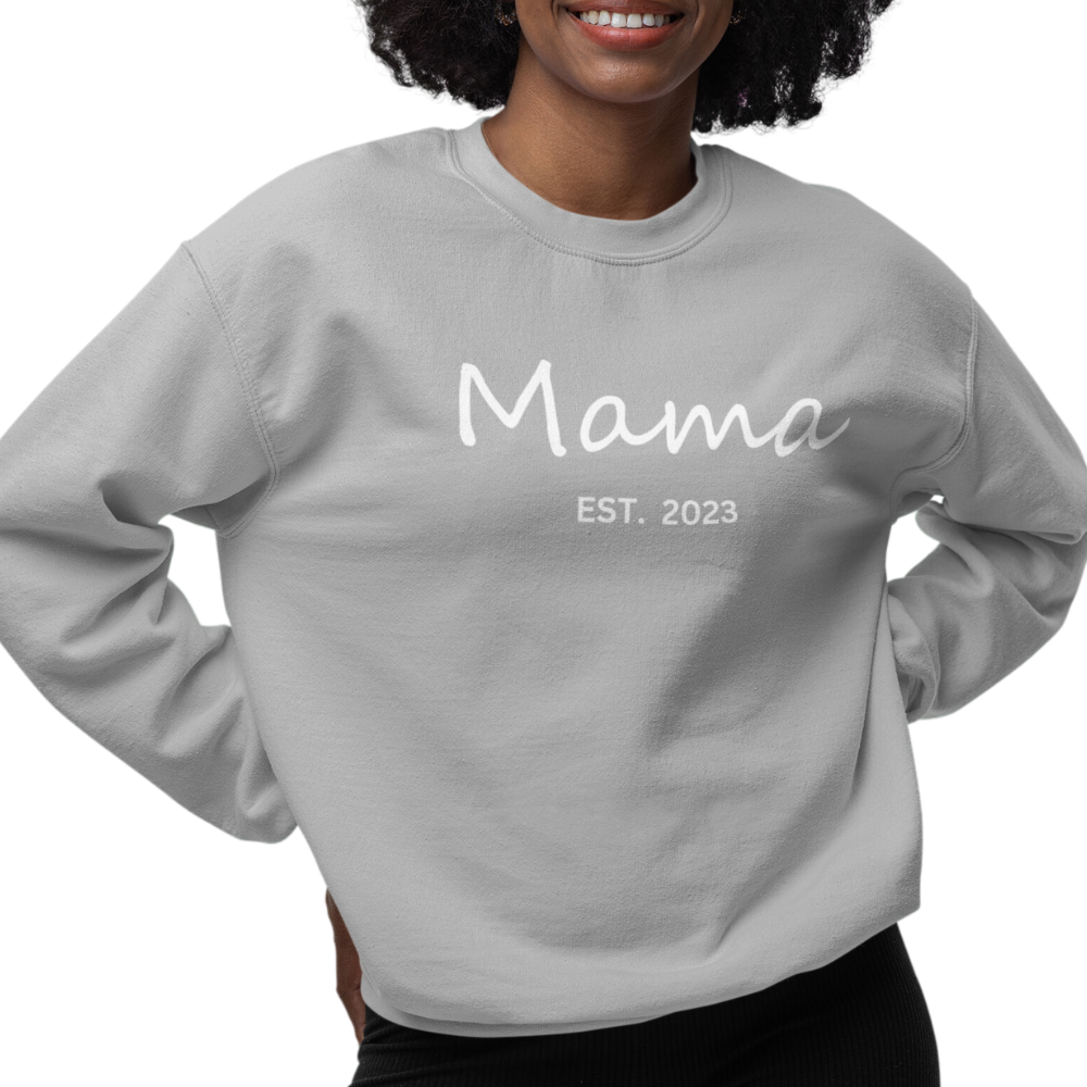 Customized Mama EST. Sweatshirt | Crewneck Pullover Sweatshirt