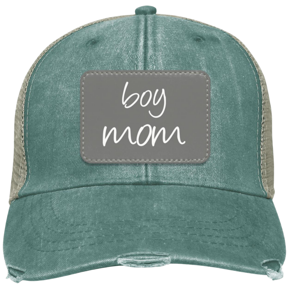 Boy/Girl Mom Patch Hat | Distressed Trucker Hat