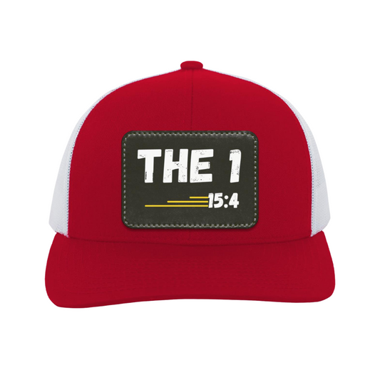 "THE 1" Leather Patch Hat | Unisex Trucker Snap Back Hat