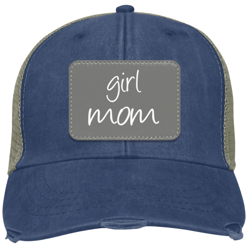 Boy/Girl Mom Patch Hat | Distressed Trucker Hat