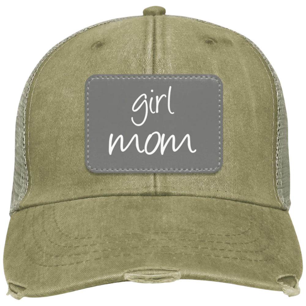 Boy/Girl Mom Patch Hat | Distressed Trucker Hat