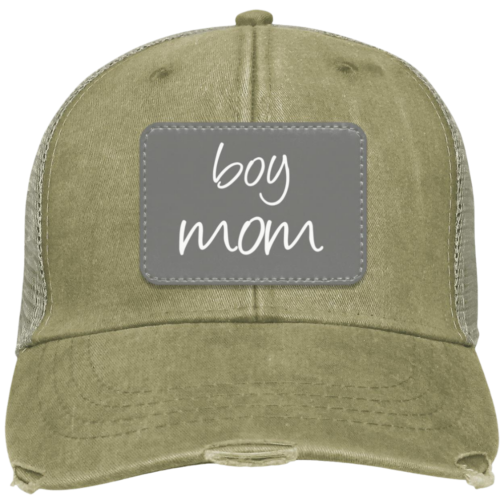 Boy/Girl Mom Patch Hat | Distressed Trucker Hat