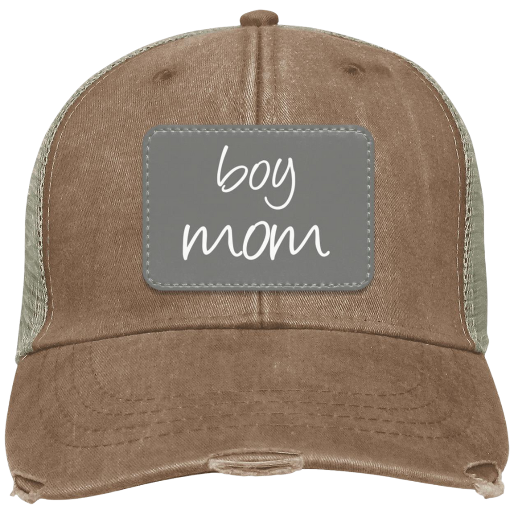 Boy/Girl Mom Patch Hat | Distressed Trucker Hat