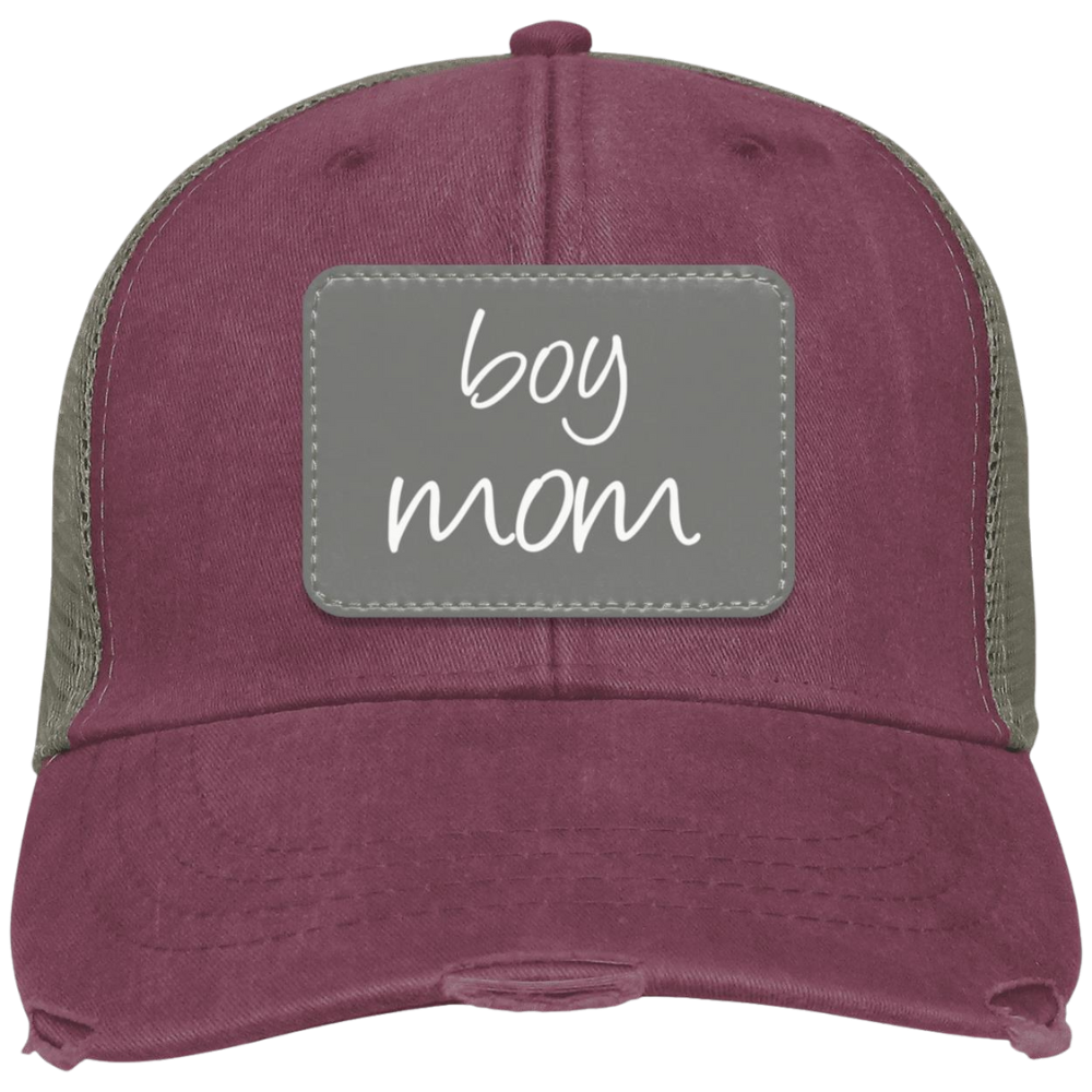 Boy/Girl Mom Patch Hat | Distressed Trucker Hat