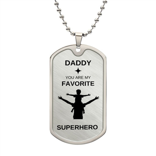 Daddy Superhero | Dog Tag Necklace