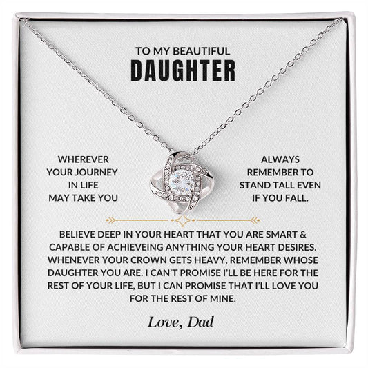 Beautiful Daughter- Believe in Your Heart | Love Knot Necklace