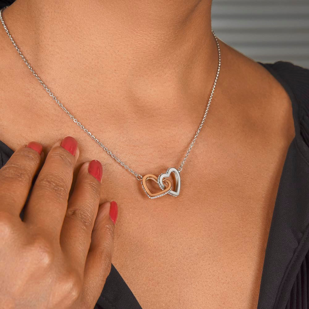 TO MY GRANDDAUGHTER- PERSONALIZED | Interlocking Hearts Necklace