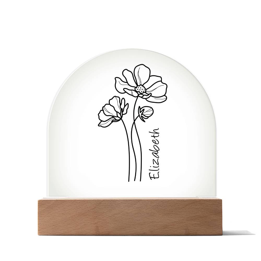 Personalized Birth Month Flower | Acrylic Dome Plaque