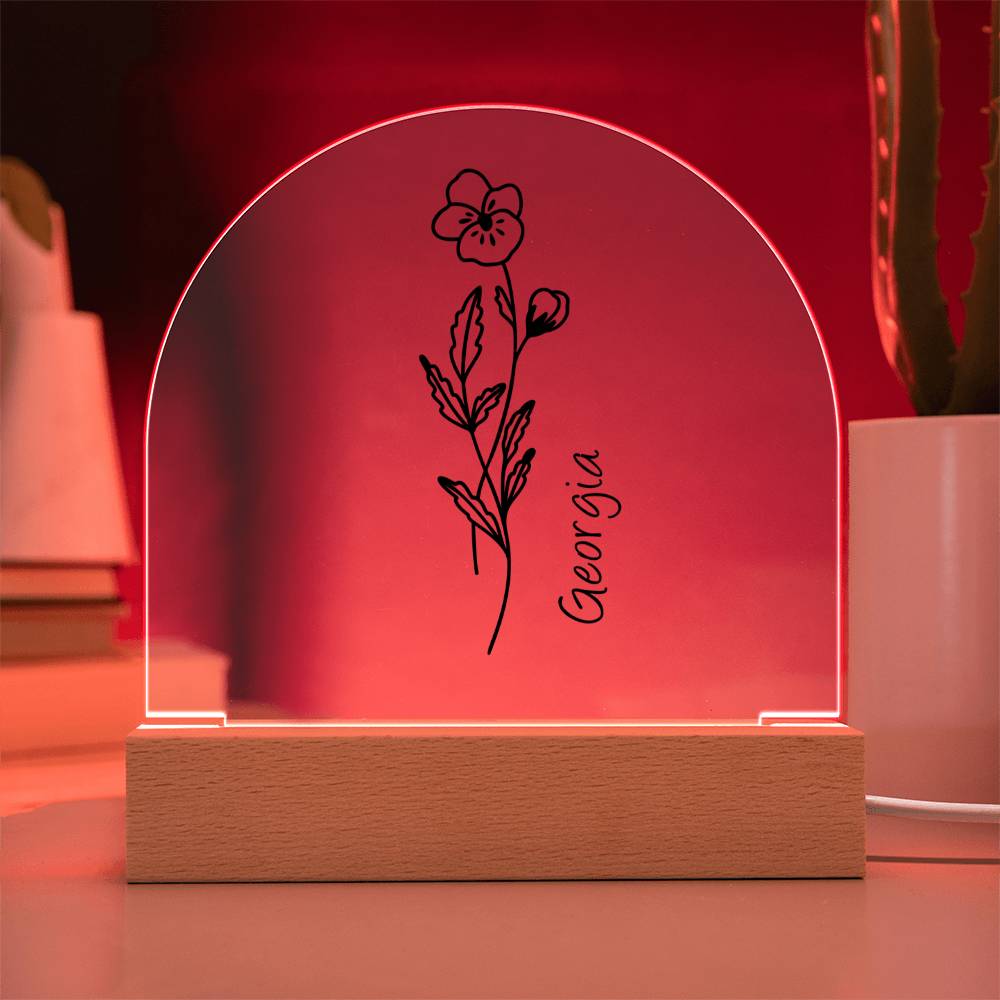 Personalized Birth Month Flower | Acrylic Dome Plaque