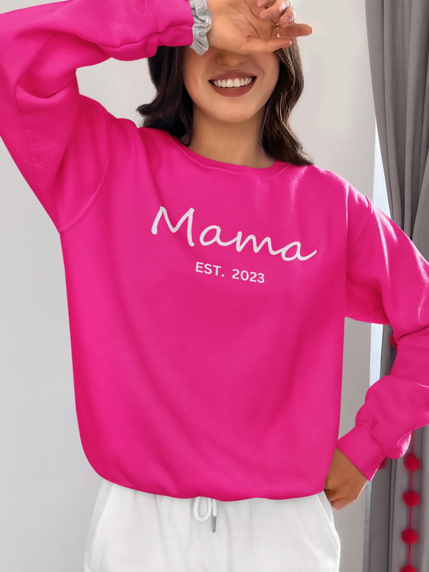 Customized Mama EST. Sweatshirt | Crewneck Pullover Sweatshirt