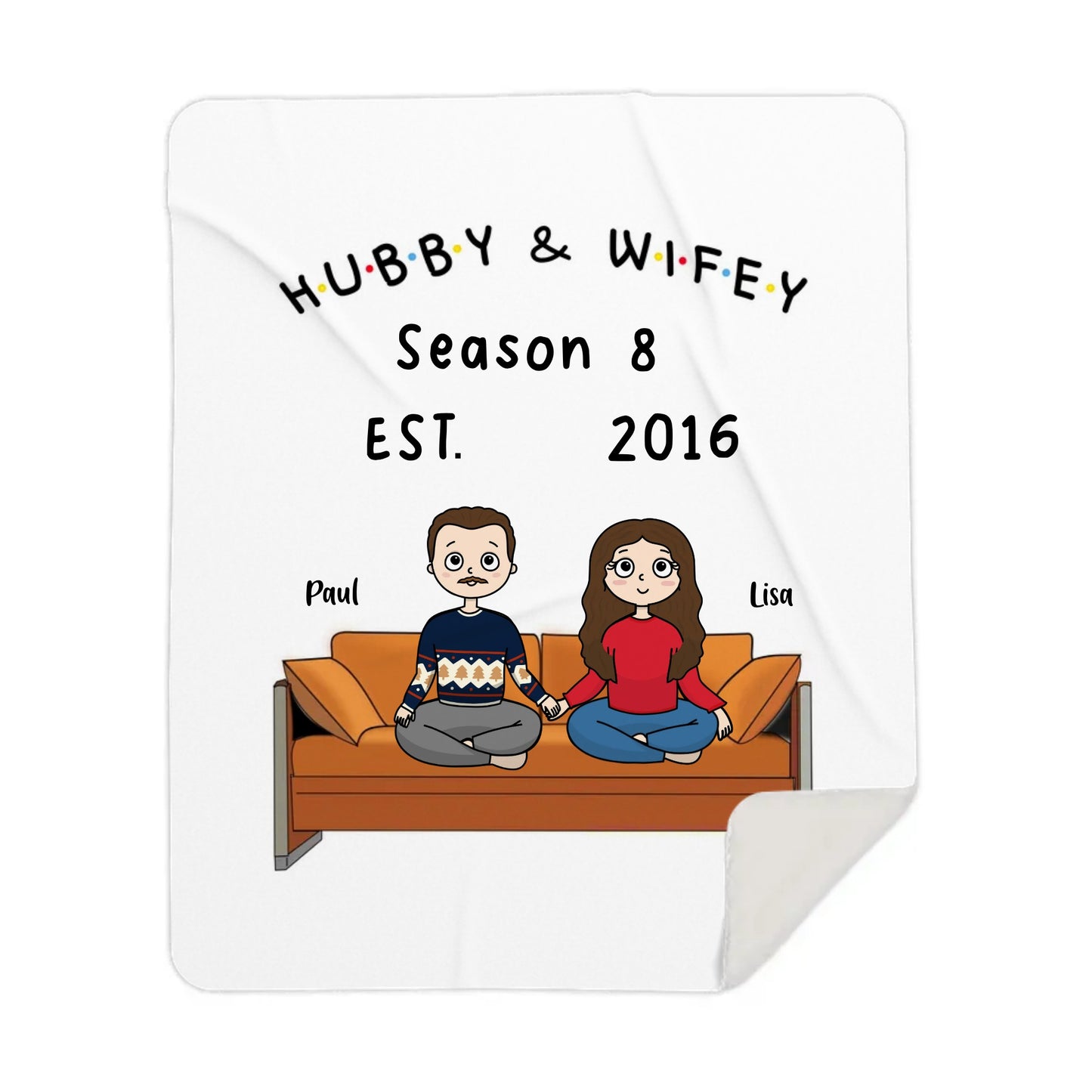 Customized HUBBY & WIFEY Seasons Blanket | Premium Mink Sherpa 50×60